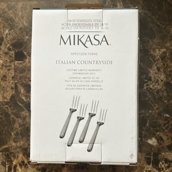 NIB Mikasa Italian Countryside Appetizer Forks Set of 4 - Picture 6 of 9